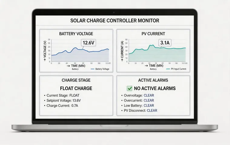 Solar controller monitoring dashboard